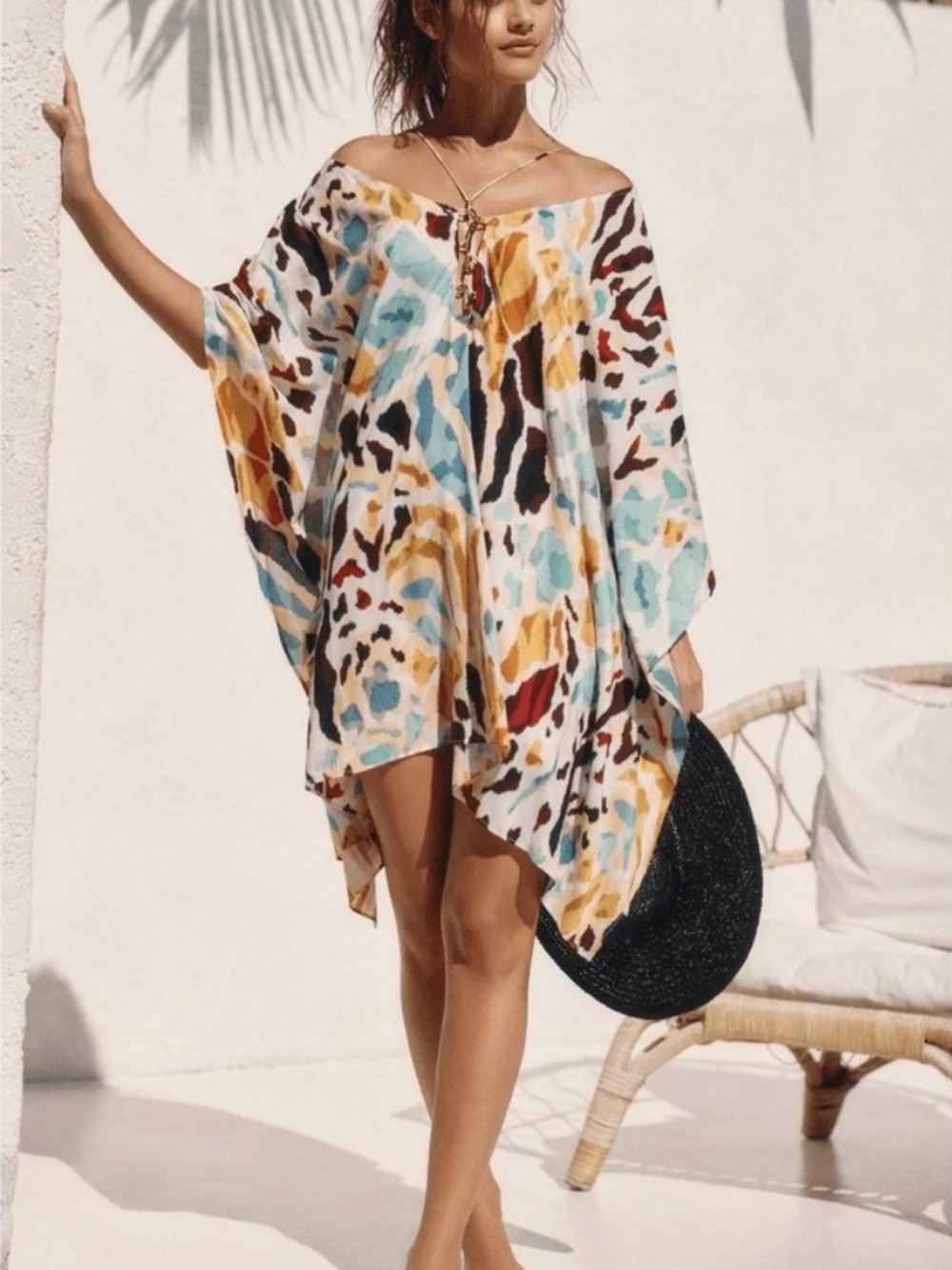Anthropologie Printed Beach Mini Coverup Dress NWT S/M